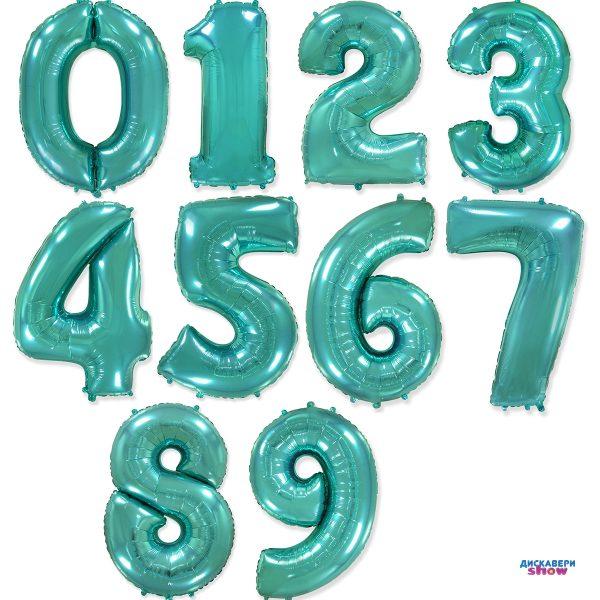Шар Цифра, Тиффани, 102см , От 0 до 9, 1 шт.