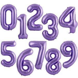 Цифра, Сиреневый, 102 см, от 0 до 9, 1 шт.